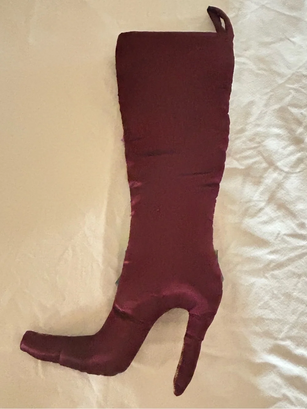 Pier 1 Patchwork Style Victorian Christmas Stocking High Heeled Boot